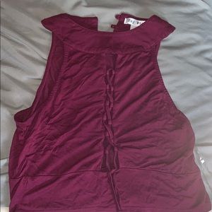 Maroon cut out top